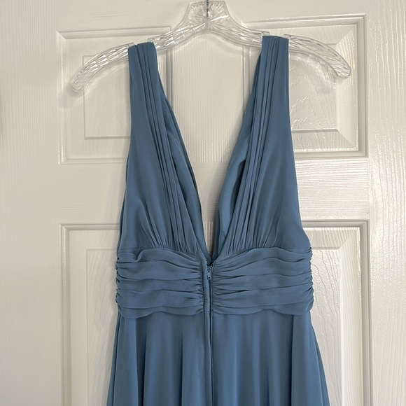 Kennedy Blue “Rose” bridesmaid long dress with slit, size 6 Dusty blue - Picture 7 of 14